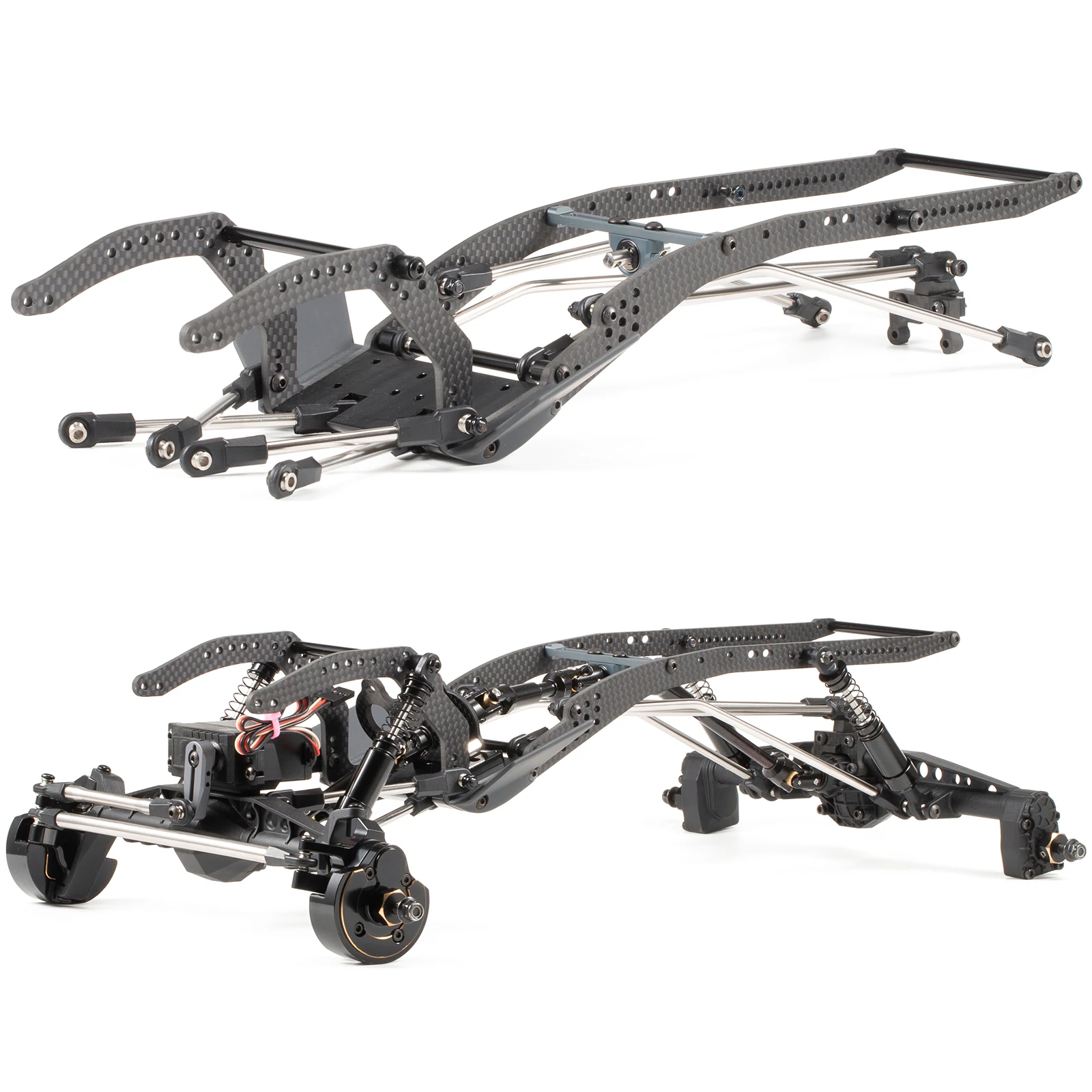 Carbon Fiber LCG Custom Build Chassis Kit and Link Kit for 1/10 RC Rock Crawler Capra F10 Axle