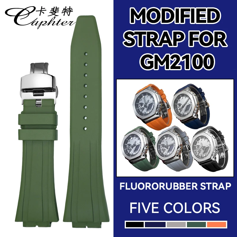 

Casioak MOD Kit Fluororubber Strap Watchband Rubber Watch Band For Casio For G-SHOCK GM2100 GM-2100B Watch Accessories With Tool