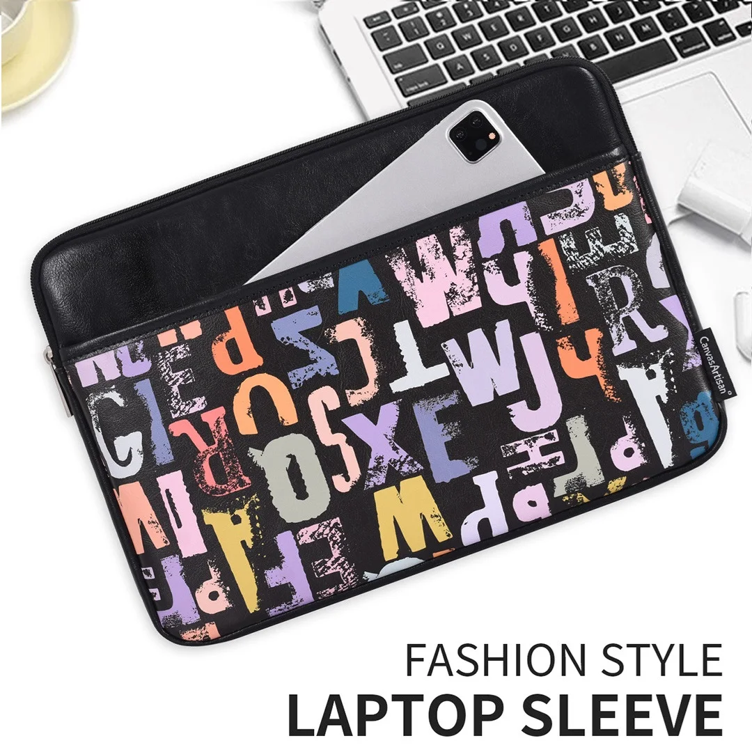 Laptop Bag 13.3,14,15.6,16 Inch Waterproof Sleeve Case For Macbook Air Pro M, Man Lady Women Notebook PC PU Leather Computer G18
