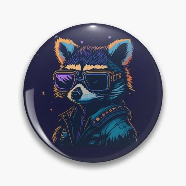 Racoon Glasses Drip  Soft Button Pin Funny Metal Cartoon Gift Collar Hat Fashion Brooch Women Creative Lapel Pin Decor Cute