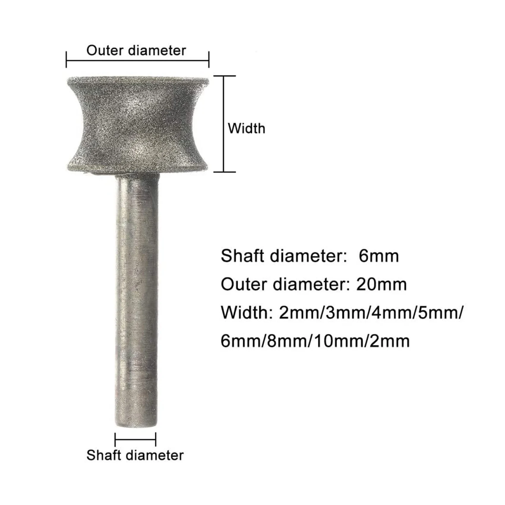 AEE6- Grinding Wheel Grinding Wheel For Glass Airplane Straight Edge Chamfer 6Mm Shank