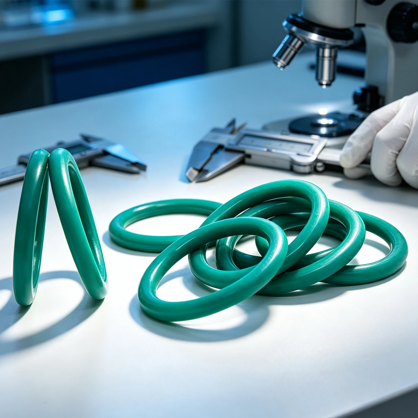 FKM Green Fluororubber O-ring Seal Gasket OD3-50mm CS0.8/1/1.2/1.5mm High Temp Wear Resistant Rubber Washer for Machinery