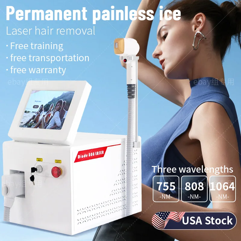 

New 2000W 808 755 1064 Nanometer Diode Laser Hair Removal Machine Hair Removal Beauty Instrument Ice Titanium Device For Salon