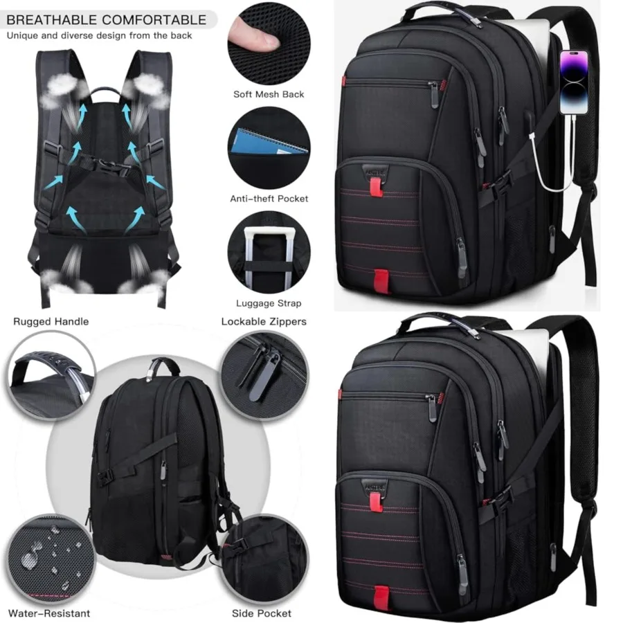 

Extra Large Backpack, Travel Laptop Backpacks for Men Women, 55L Anti Theft Water Resistant College Bussiness TSA Airline Appro