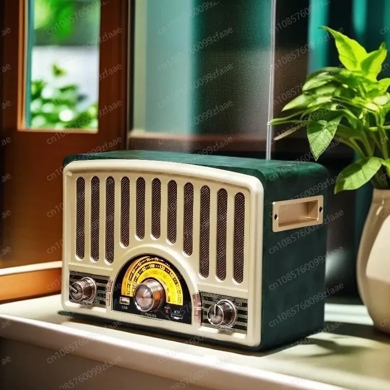 

FM medium wave shortwave old man wooden bluetooth speaker card stereo