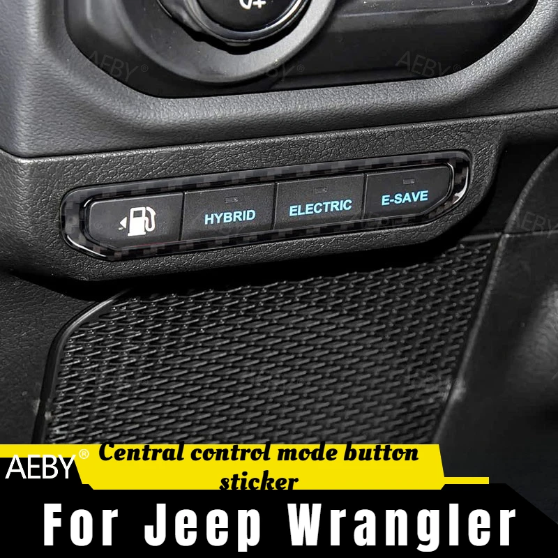 

For Jeep Wrangler 2021-2025 Start stop button cover decoration,Central control electric mode button decorative sticker,interior