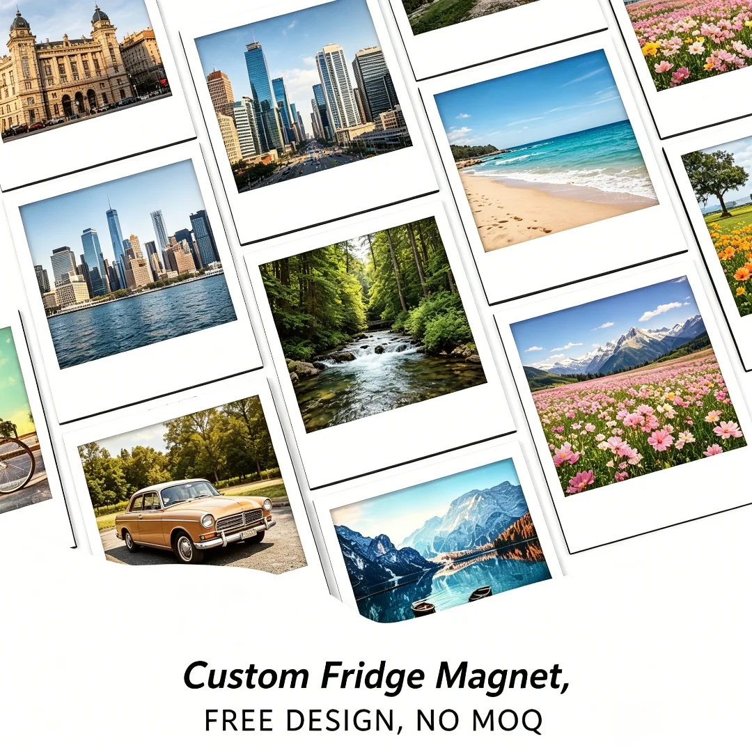 Custom Photo Fridge Magnet No MOQ Free Design Personalized Travel Souvenir Customizable Refrigerator Sticker for Home Decor&Gift