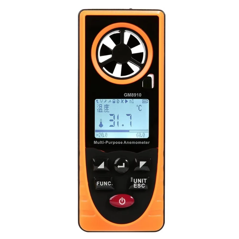 High Quality Liquid Crystal Parameter Digital Anemometer for Wind Speed Measurement Tester