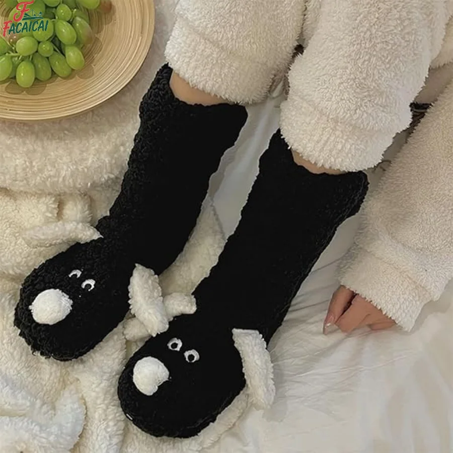 

1 Pair Cartoon Room Adults Sleeping Winter Snow Home Maternity Leg Warmer Carpet Slippers Socks For Women Botas Feminina
