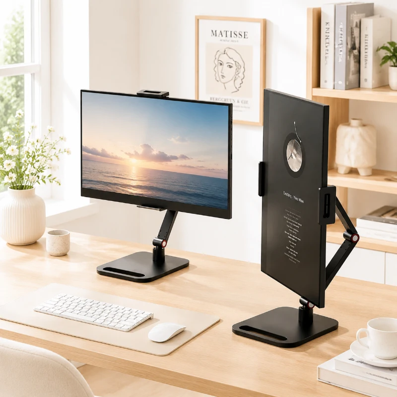 

Adjustable Portable Monitor Holder, Expandable Clamp Stand for Laptop, Gaming Desktop, Phone & Vertical Screens, Universal Mount