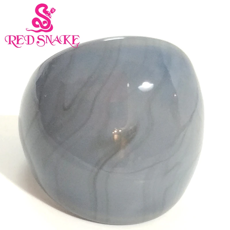 

2PCS RED SNAKE Fashion Ring Handmade Dark grey Murano Glass Rings MR015