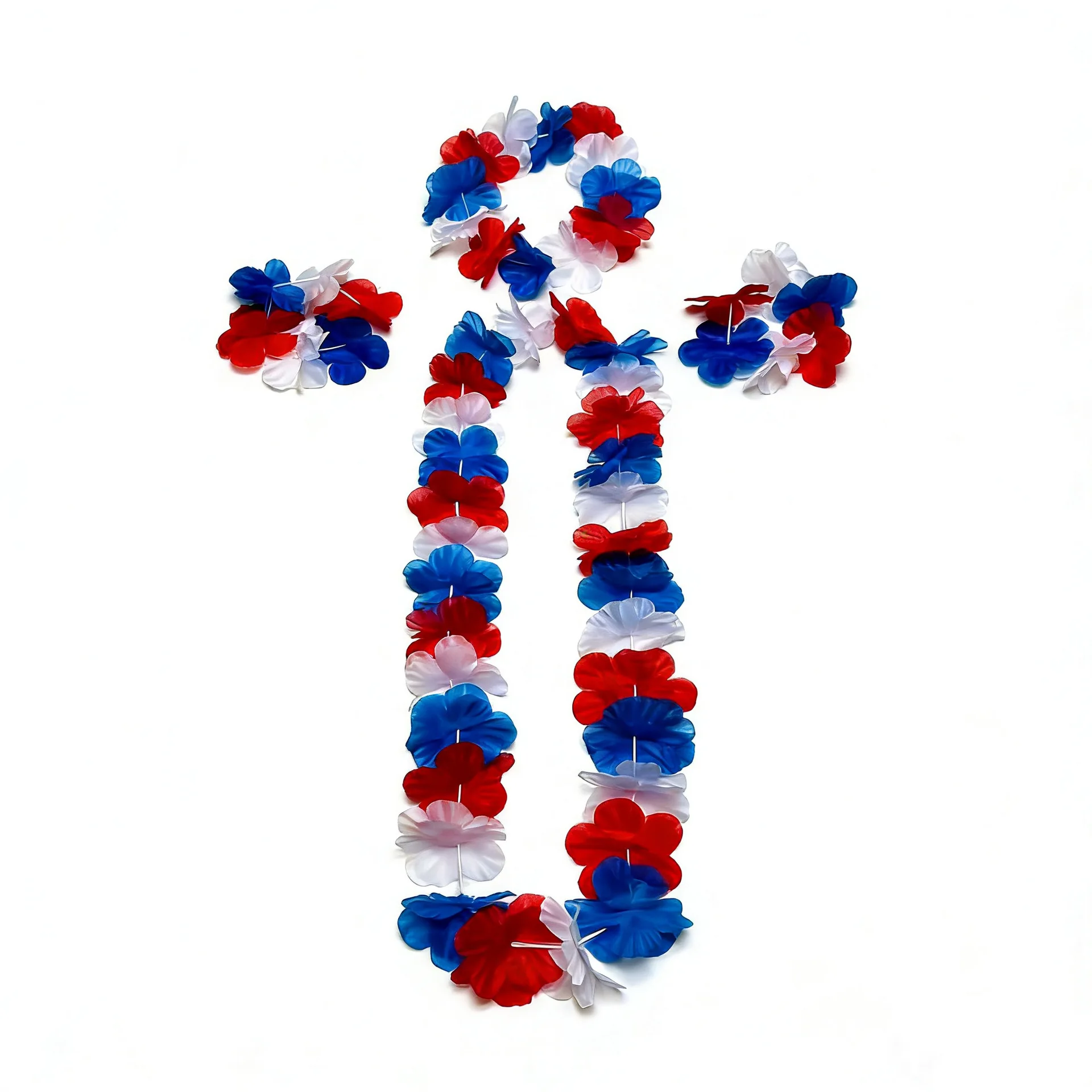 Hawaii Wreath Set 30 pairs of flower pieces with a circumference of 100 centimeters, holiday dance, adult party