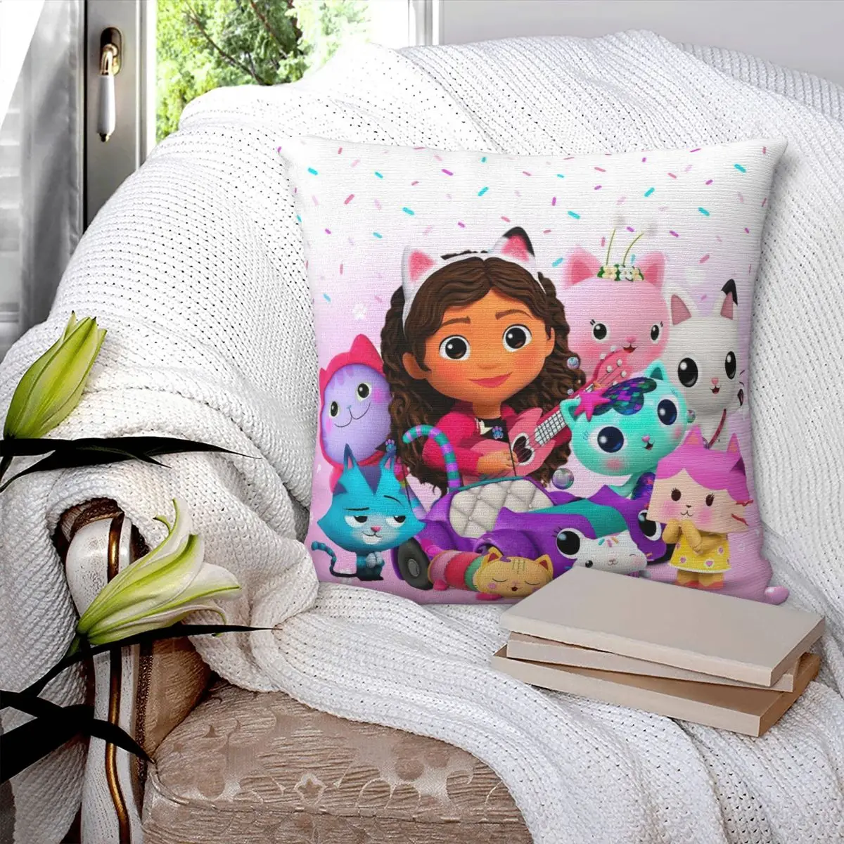 Gabbys Dollhouses Pillowcase Soft Fabric Cushion Cover Decoration Pillow Case Cover Home Dropshipping 40*40cm