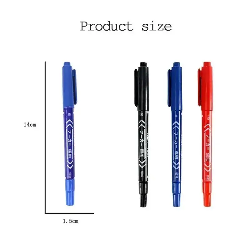 5/10 Pcs Twin Tip Permanent Marker Black/Blue/Red Oil Pen Fine Nid Ink Stationery School & Office Supplies