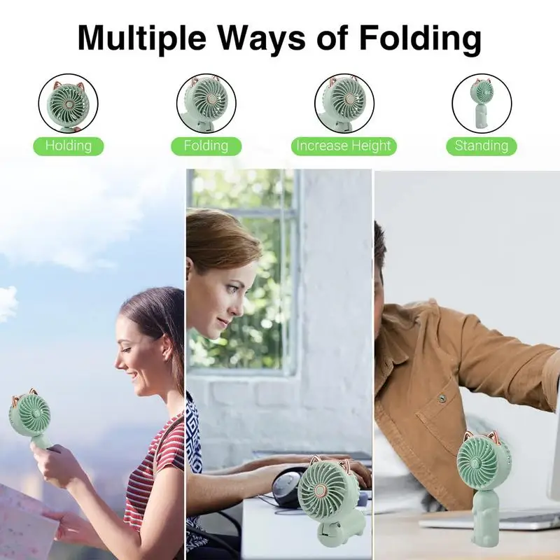 Portable Fan Foldable Portable Mini Handheld Fan Powerful Personal Handheld Fan With 3 Speed For Camping Work Travel Hiking