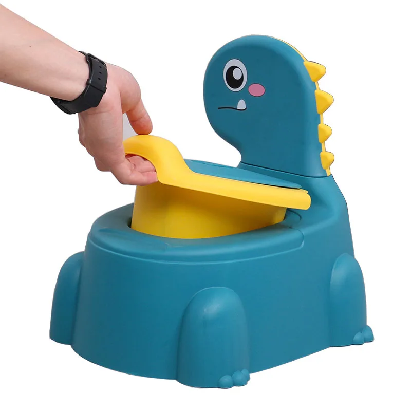 Orinal de entrenamiento para bebé, asiento de dinosaurio de dibujos animados, orinal especial para niños y niñas, suministros de inodoro