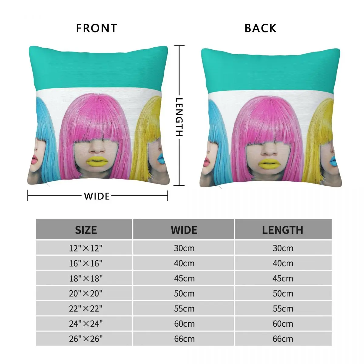 Emoticon Angel 3 Faces Square Pillowcase Polyester Linen Velvet Printed Zip Decor Pillow Case Home Cushion Cover