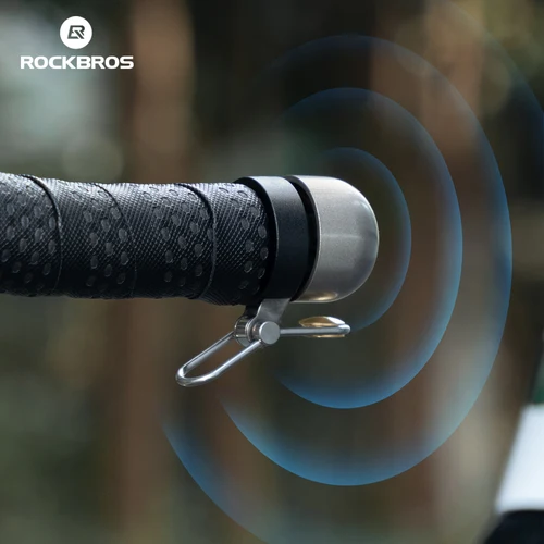 Imagen 1 del producto Timbre de bicicleta ROCKBROS adecuado para manillar de 22,2mm, campana de 100db, alarma de seguridad fuerte, bocina de sonido crujiente, accesorios de aleación de cobre