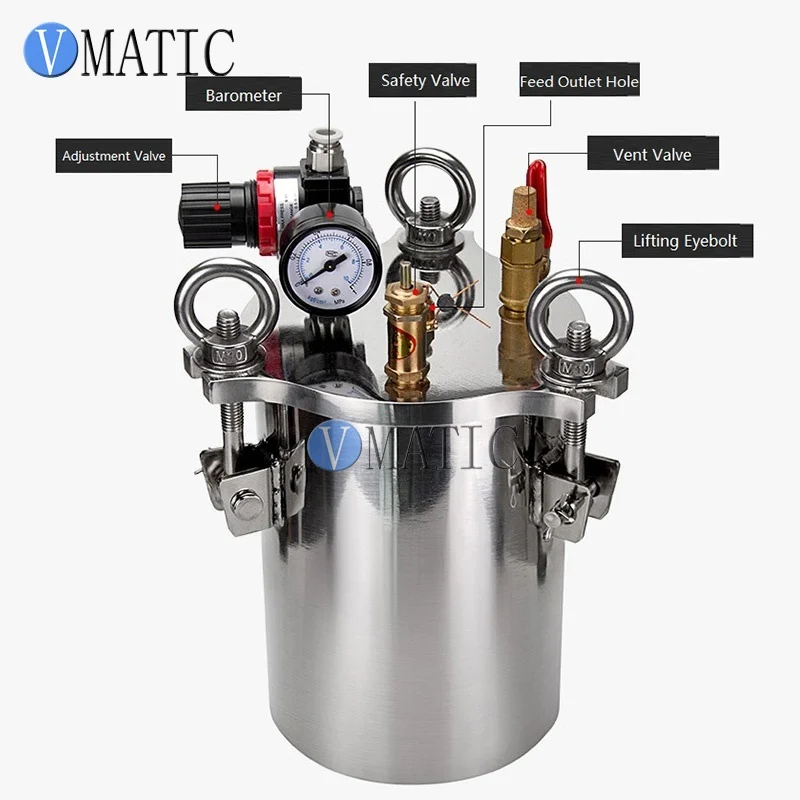 Imagem -04 - Fluid Glue Adhesive Dispensing Pneumatic Valve Grande Flow com Stainless Carbon Steel Pressure Tank Equipment Grupo