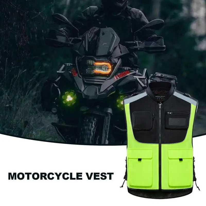 Reflective Motorcycle Vest High Visibility Safety Vest Running Vest With Multiple Pockets Running Vest Gear Reflective