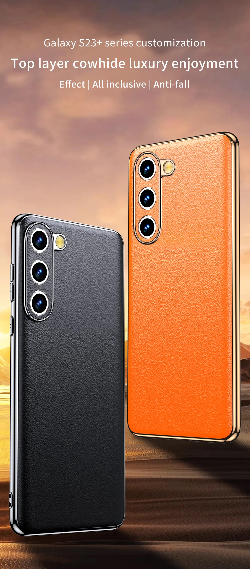 Handy hülle aus echtem Rindsleder für Samsung Galaxy S 24 23 S24 S23 Ultra S22 plus S21 Fe Note 20 Beschichtung stoß feste Schutzhülle – Detail 4
