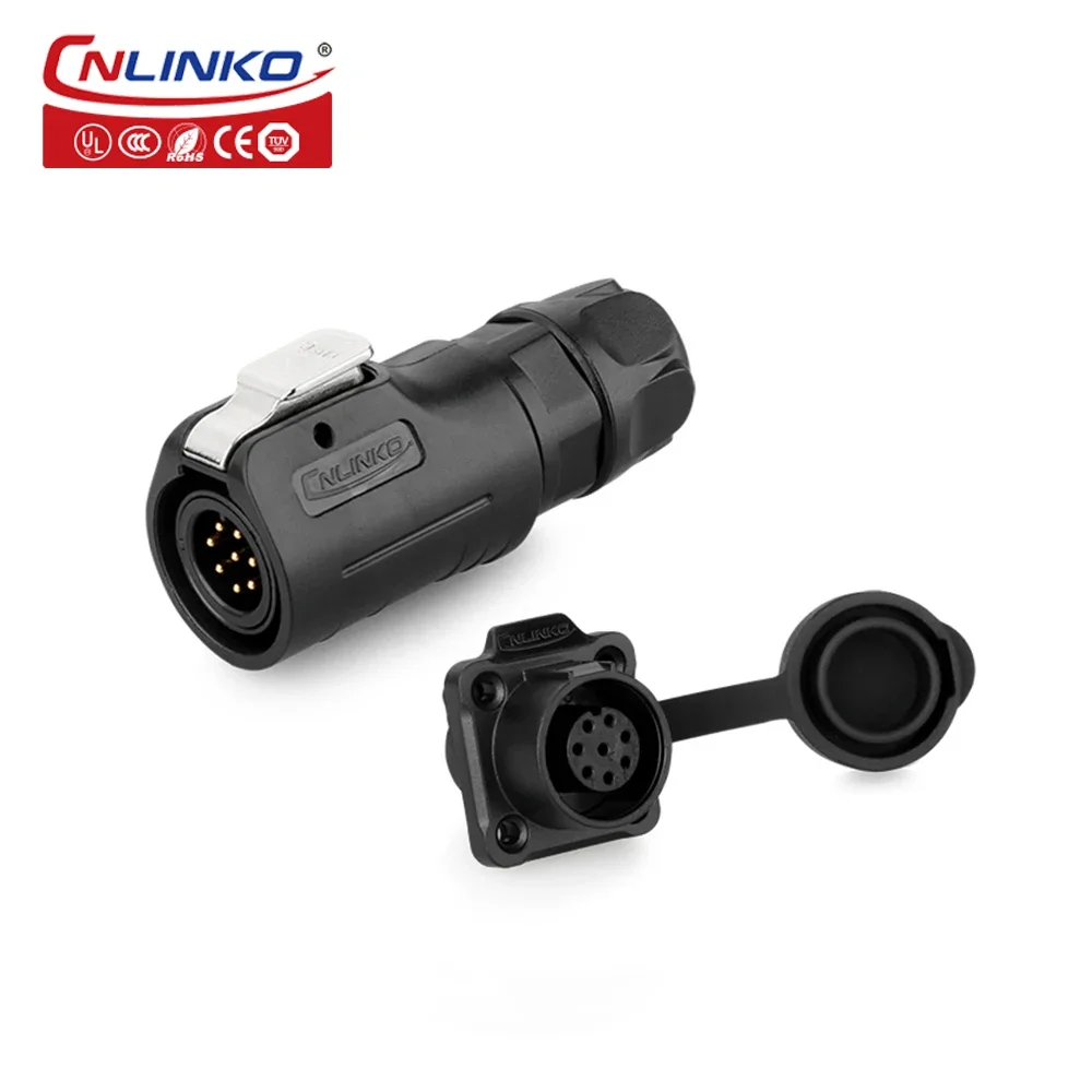 Cnlinko LP12 Plastic 8pin Male And Female Panel Mount Waterproof M12 Connector