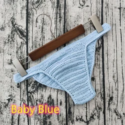 Couple Knitting Underwar Men Women Sunbathing Hand Crochet Thong Breathable Bikini Beach Underpants G-string Special Panties