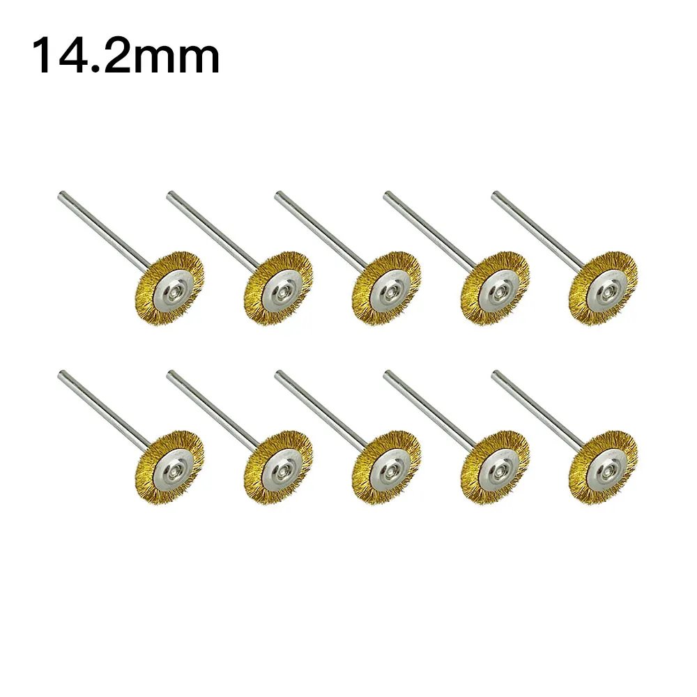 10pcs/Bag Dental Polishing Brush Wavy Curved Copper Wire Brush With Handle Dentistry Lab Brush Flat Brush Wheel Rotary Tools