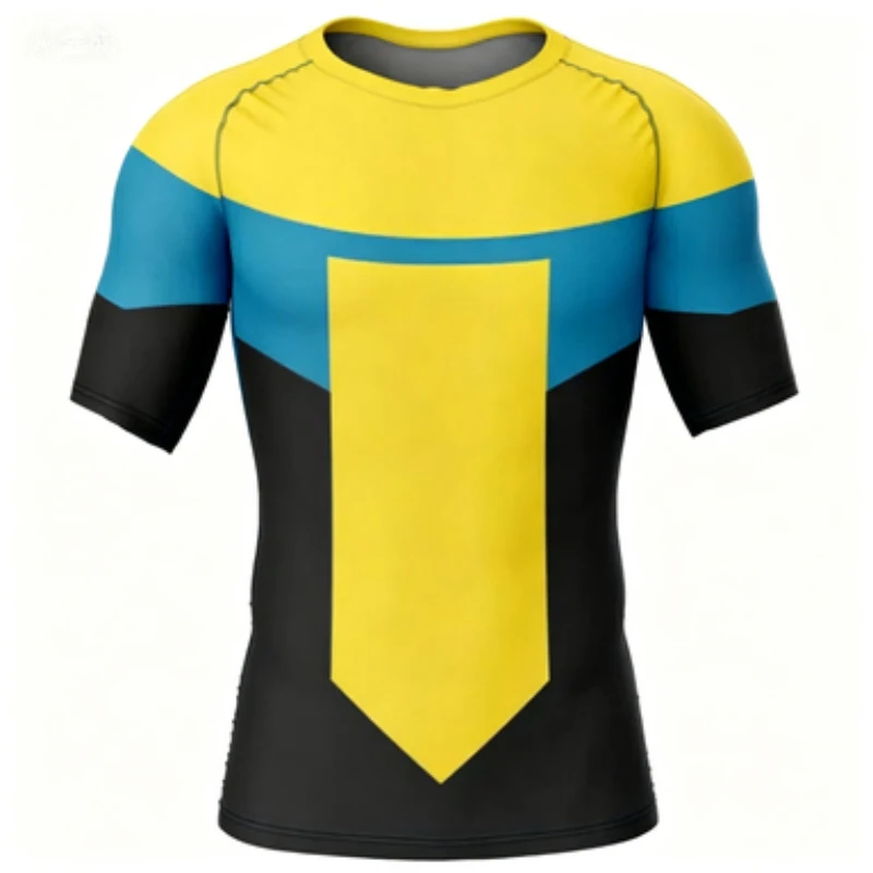 Summer New Anime Short Sleeve Collection Popular Dramas Quick Drying Breathable Men's Slim Fit Short Sleeve