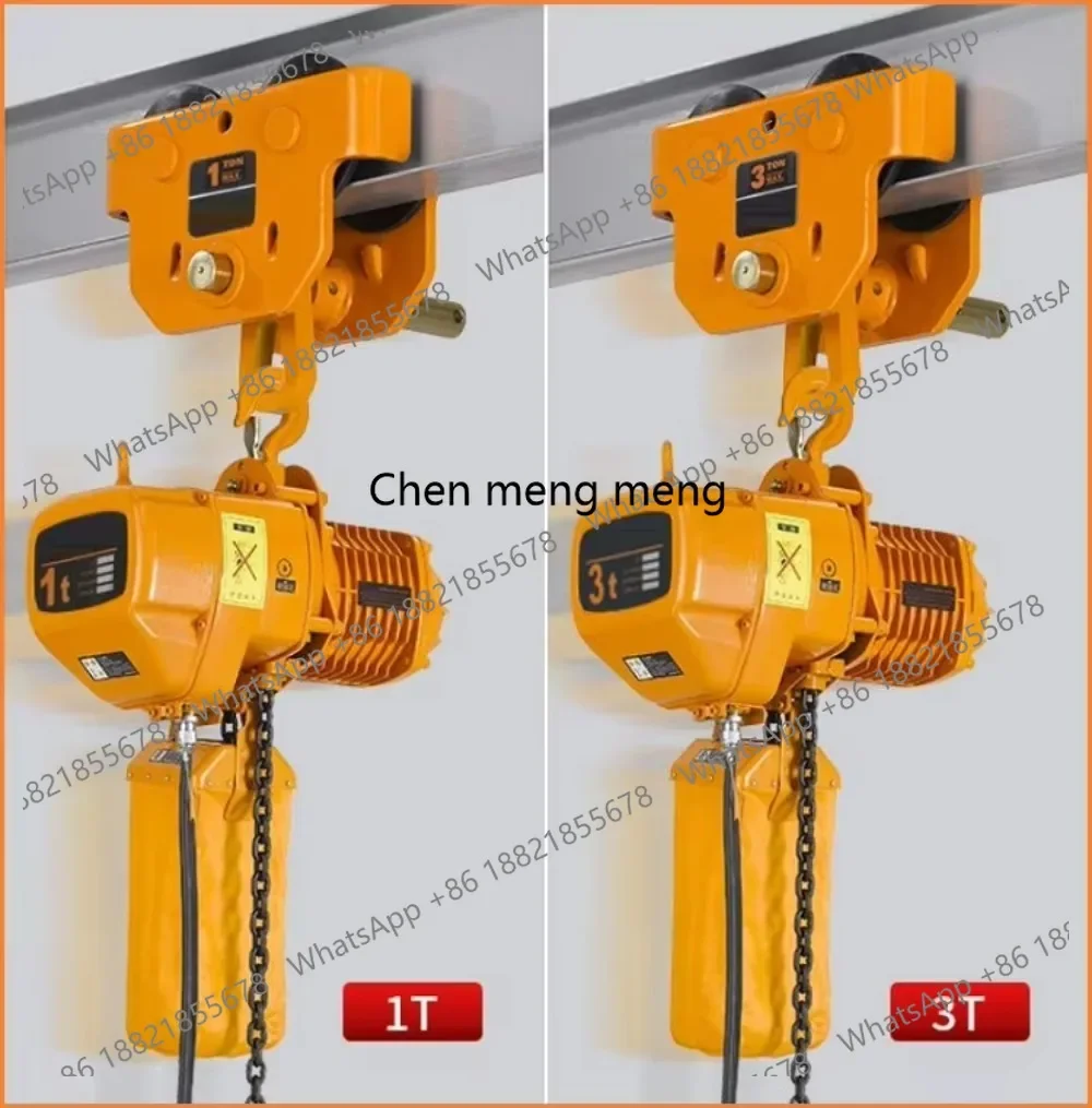 New arrive 1 Ton/2 Ton/3 Ton Hand-Pulled Small Monorail Car, Manual Push I-Beam Monorail Pulley for Workshop Warehouse Lifting