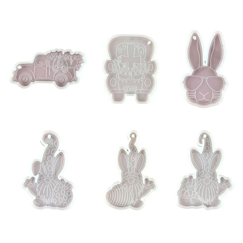 Easter Gnome Keychain Epoxy Resin Mold Keyring Pendant Silicone Mould DIY Crafts Jewelry Casting Tools NM