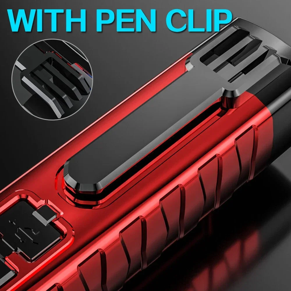 Portable LED Flashlight USB Rechargeable Lantern Pocket Hand Light Mini Torch with Side Light Built-in Battery Outdoor Camping