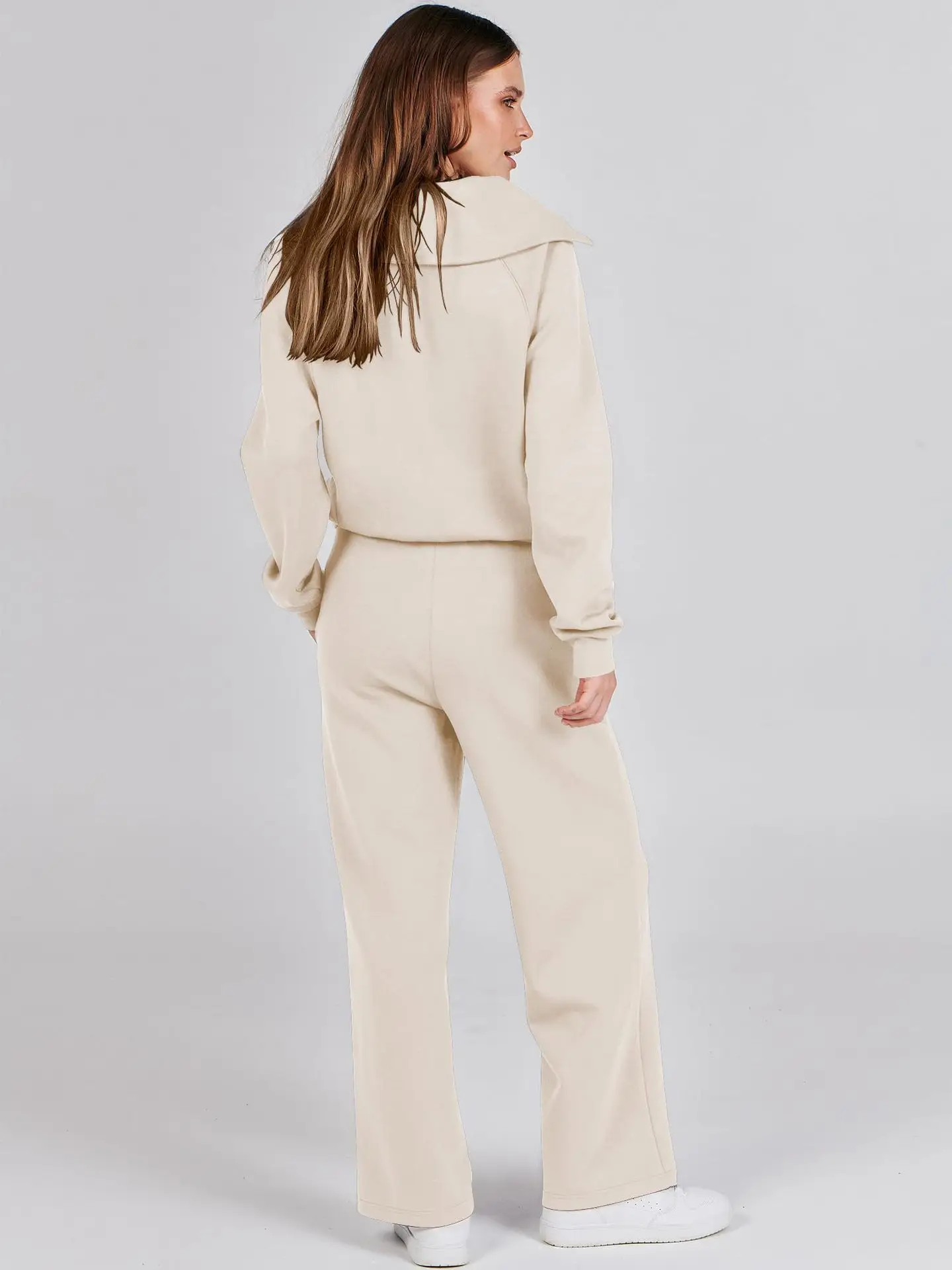 Women 2024 new Collection Tracksuits Set Lapel Zipper Long Sleeves Sets for women 2 Pieces Thick For Cold Women\'s Tracksuit