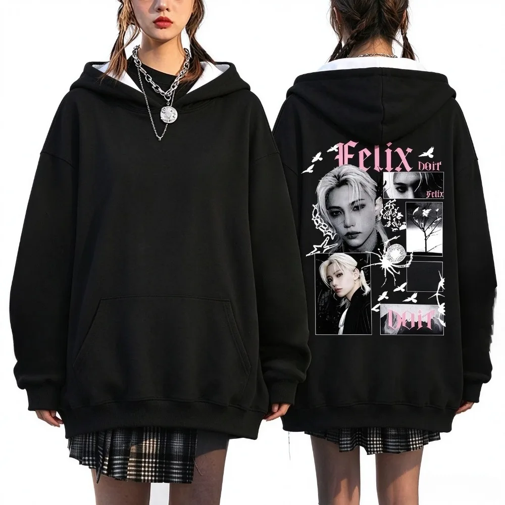 Korean Boy Group's Most Popular Member Pattern Printed Fan-shaped Hoodie Soft Comfortable  Fashionable Street Concert Loose Top
