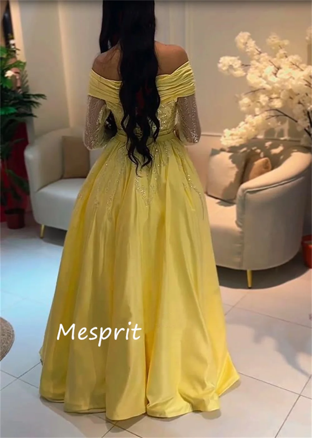 CustomizedJiayigong High Quality  Mesprit Matching Exquisite Off-the-shoulder Ball Gown Beading Paillette / Sequins S Evening Dr