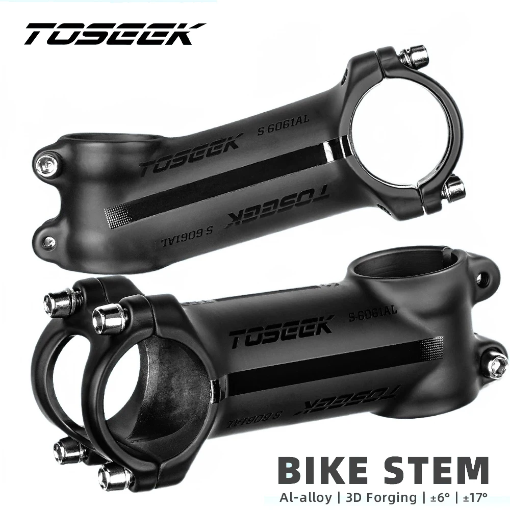 

TOSEEK Ultralight Aluminum Bike Handlebar Stem 6/17 Degree MTB Stem 50mm-120mm Power Mtb 31.8mm Mountain Bike Stem