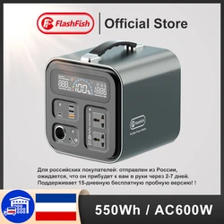 FF Flashfish 230V Portable Power Station 550Wh Solar Generator 600W(Peak 1000W) AC Outdoor Socket RV Van Camping Fishing Home