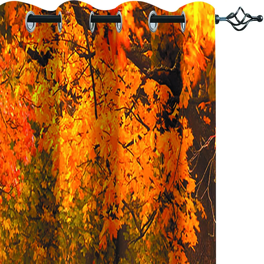 Customized 3D Blackout Curtains Living Room Bedroom gold forest curtains Thickened blackout curtains