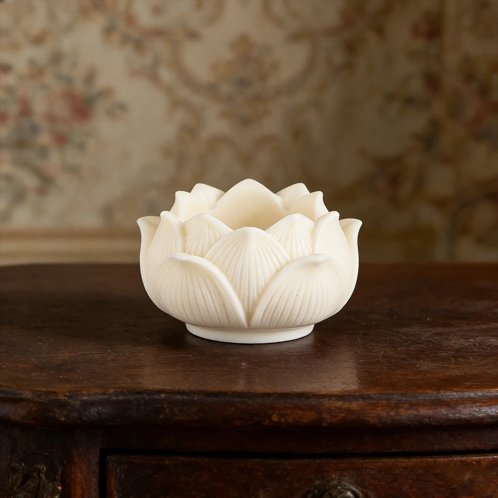 Tagua Nut Lotus Incense Holder Ivorynut Carving Incense Stick Burner Tray Ash Cather Display Base Spa Yoga Meditation Home Decor