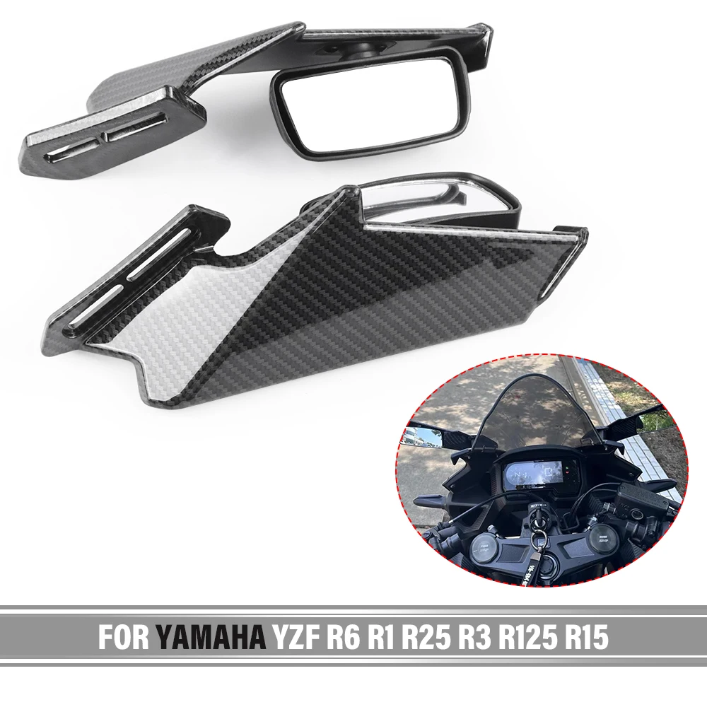 

For Yamaha YZF R6 R1 R25 R3 R125 R15 Rearview Mirror Motorcycle Modified Rearview Mirrors Wind Wing Adjustable Rotating Mirror