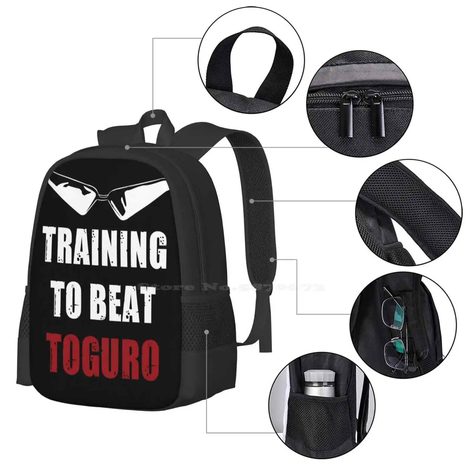 Entrenamiento alternativo para golpear Toguro, mochila para estudiantes universitarios, diseño de patrón, bolsas para jóvenes Toguro Yu Hakusho Yusuke