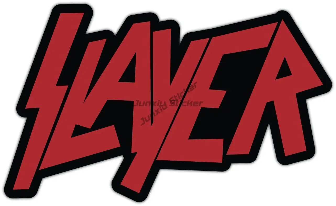 Slayer Slogan Logo - Sticker Graphic - Auto, Wall, Laptop, Cell, Truck Sticker for Windows, Cars, Trucks