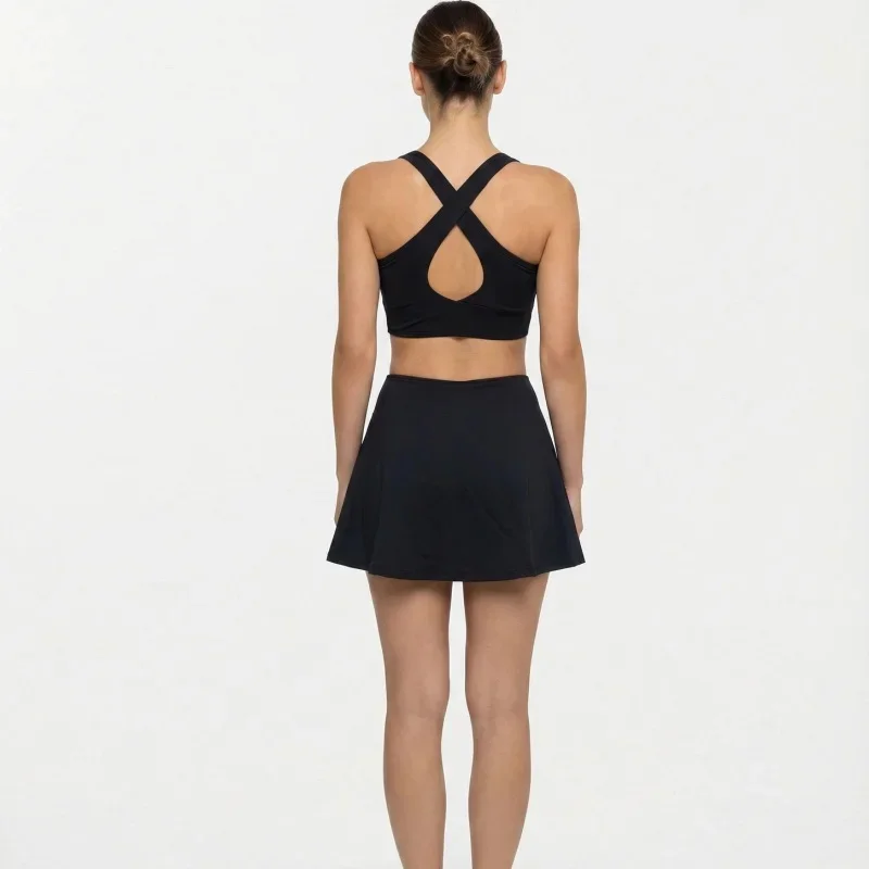 Ladies Short Summer Dresses One-piece Tennis Skirt Outdoor Sports Fitness Slim Fit Pilates Sexy Outfits Yoga Dress For Women