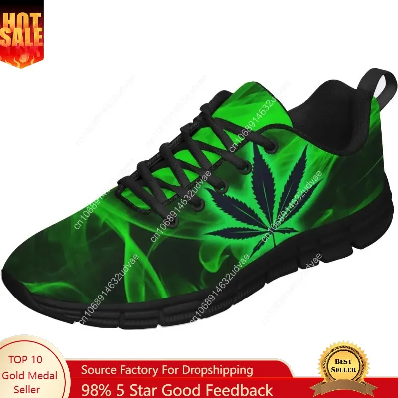 

Marijuana Print Pot Leaf 420 Weed Lightweight Running Shoes Outdoor Fashion Sneaker for Men Women