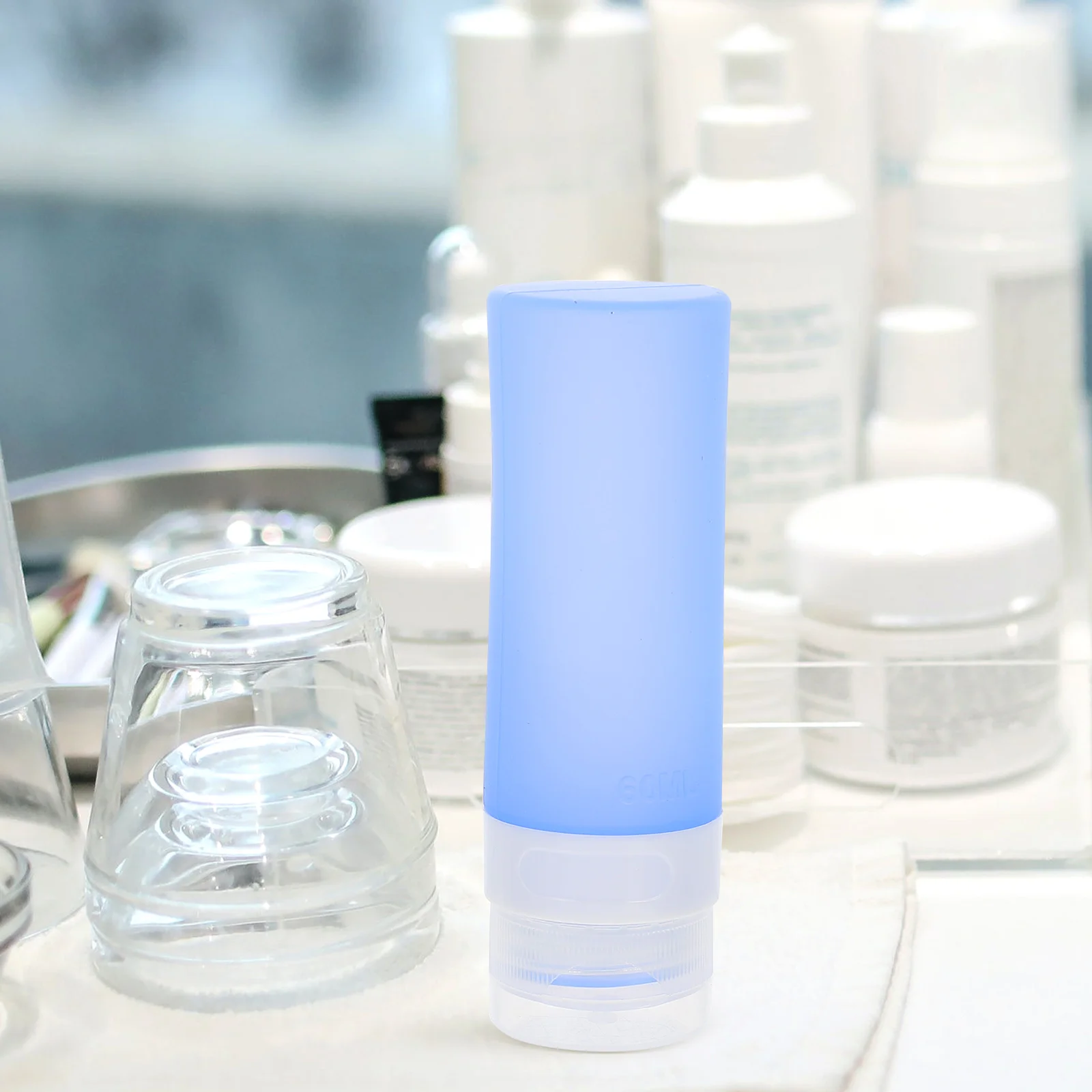 

1 Set Of Silicone Travel Bottles Reusable Lotion Dispensers Portable Shampoo Containers Multipurpose Sub Bottles For Cosmetics