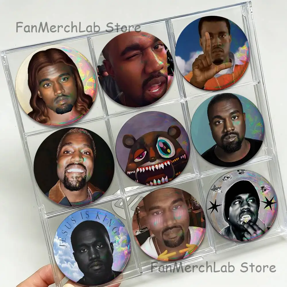 K-Kanye West Yeezus Ye Jesus Cartoon Anime Music Button Pin Brooch Jewelry Decoration Gift 22mm 32mm 44mm 58mm 75mm