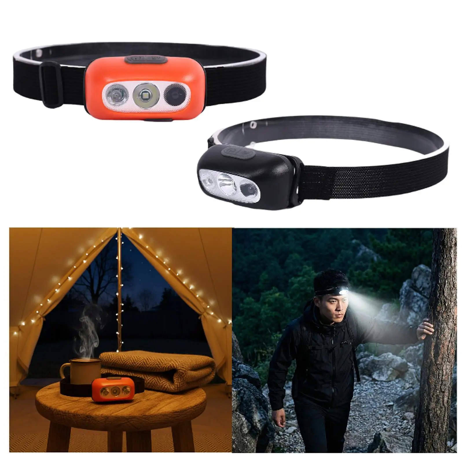 

High Power LED Head Light Adjustable Headband Sensor Motion Work Lantern Headlamp for Fishing Jogging Walking