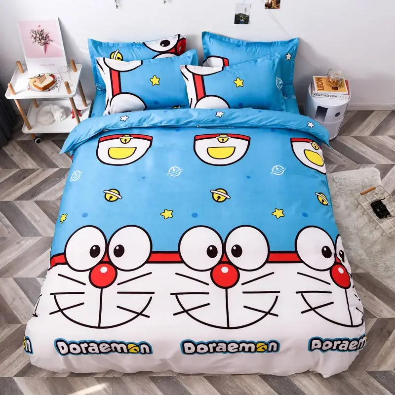 

Doraemon Duvet Cover Pillowcase boy girl cute bedsheet bedding bag quilt cartoon Bedding Set Students Sheets