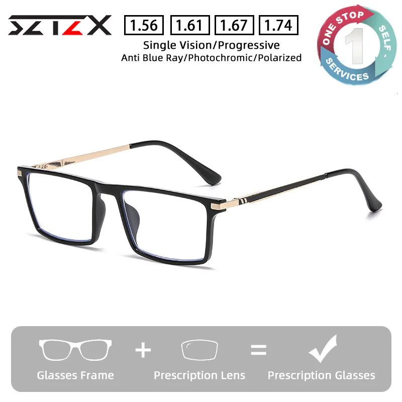 

SZTZX Lightweight Prescription Glasses Anti Blue Light Myopia Eyewear Durable Comfortable Progressive Customized Reading Glasses