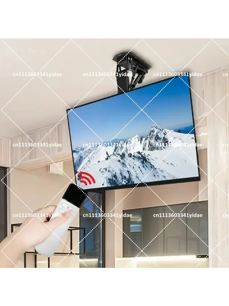 Motorized Flip Down Ceiling TV Mount with Remote Control, Drop Down TV Lift Bracket for Flat Screens